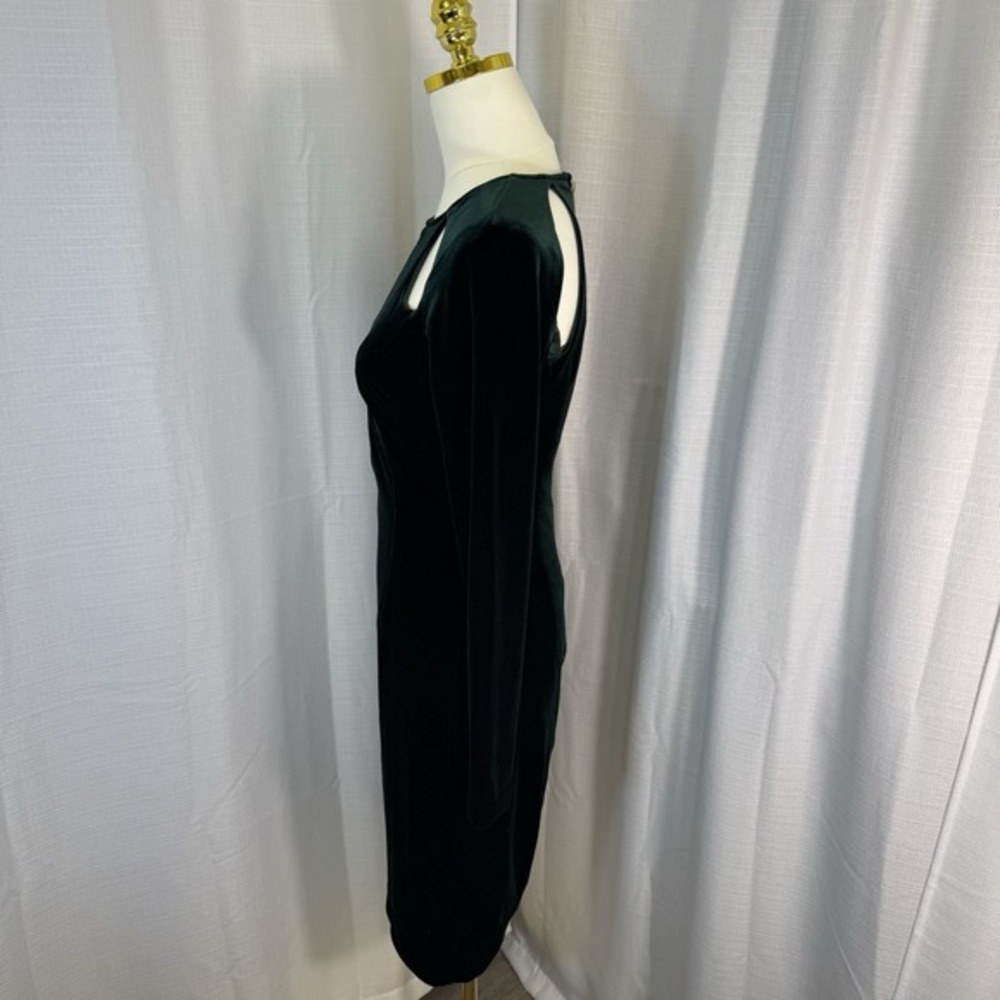 NWOT House of CB Women's Denara Green Velvet Dress Large Bodycon Cut Out Party - Picture 6 of 16